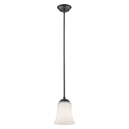Z-Lite Bronze Halliwell Single Light 5 Wide Single Pendant with Frosted Glass 7000MP-BRZ